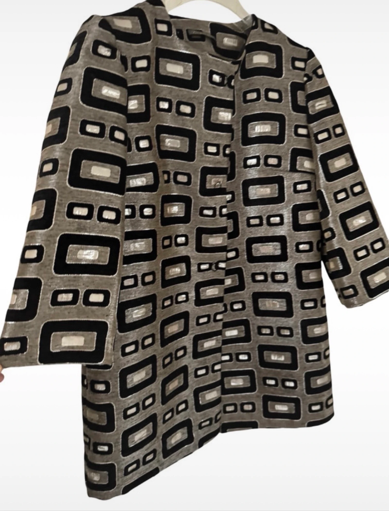 Terra di Siena veste en jacquard imprimé brillant Made in Italy taille L – photo 5